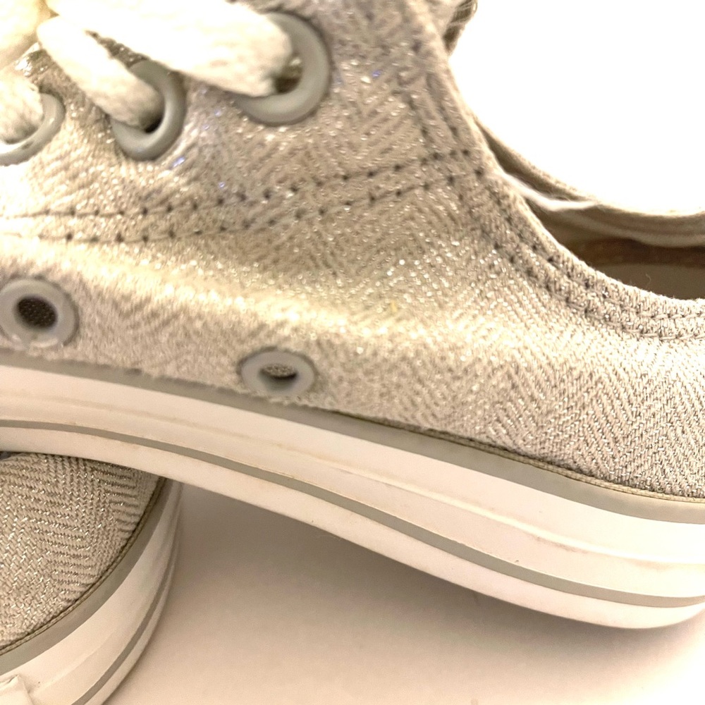 Converse | Silver Herringbone Pattern Canvas Low … - image 5